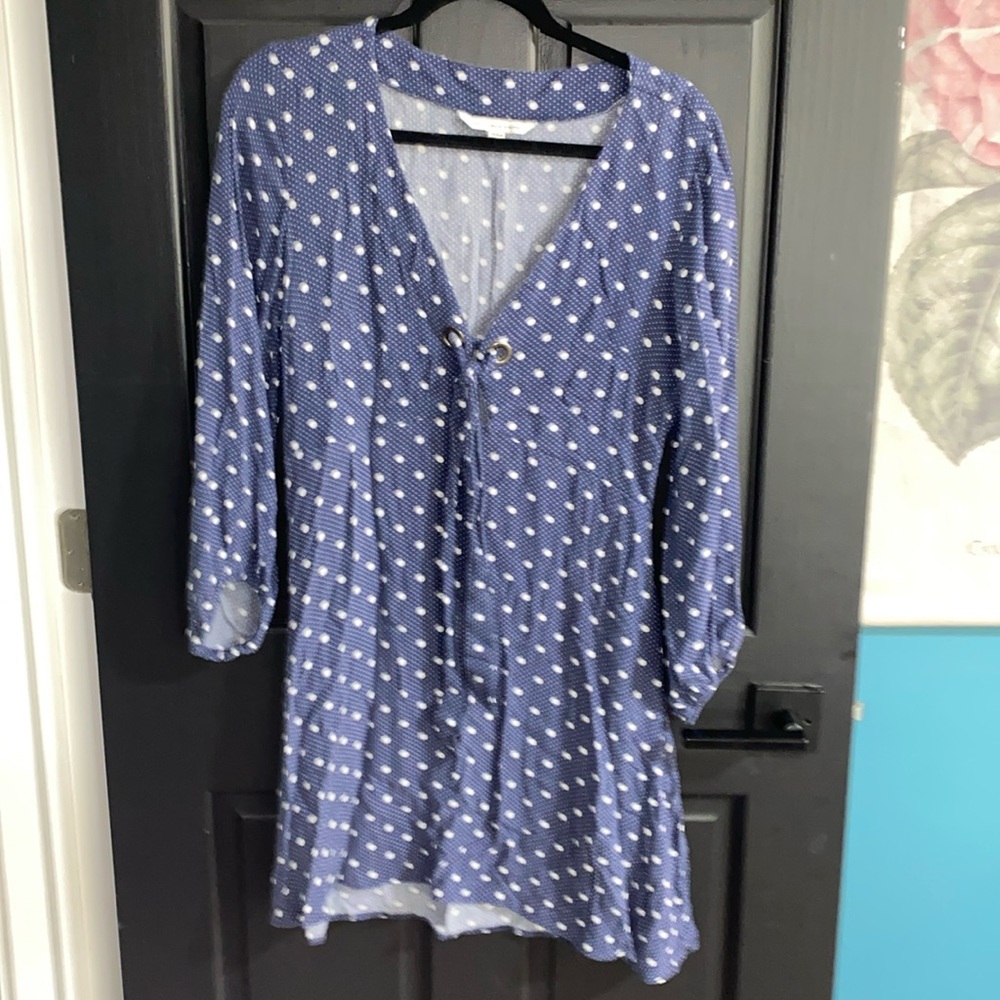 american eagle outfitters long sleeve polka dot dress